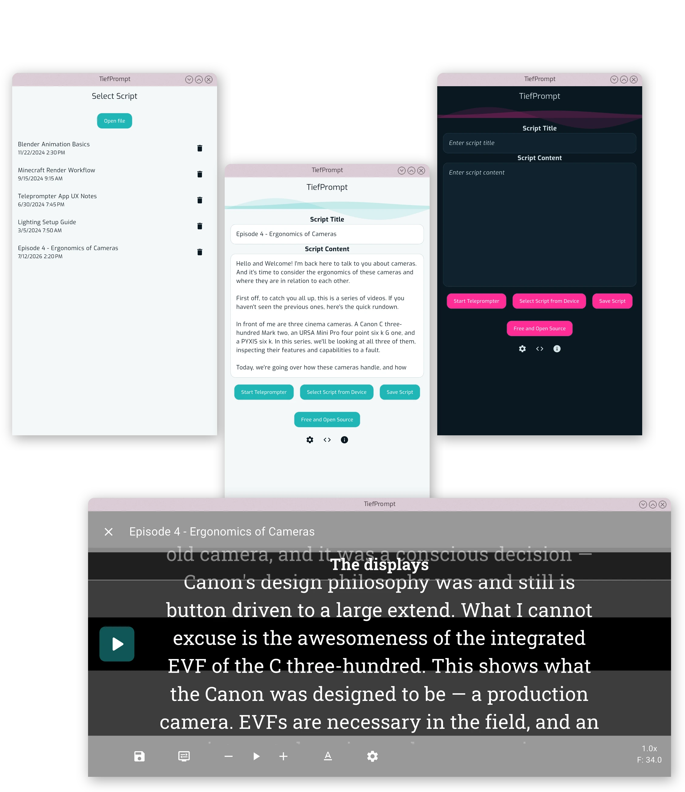 Hero showing an example of TiefPrompts user interface