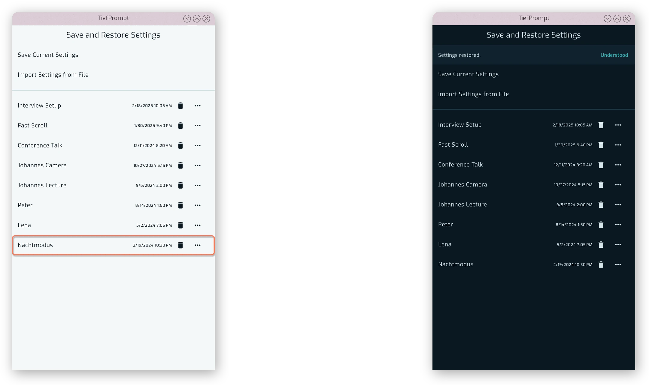 Instructions to Apply Settings