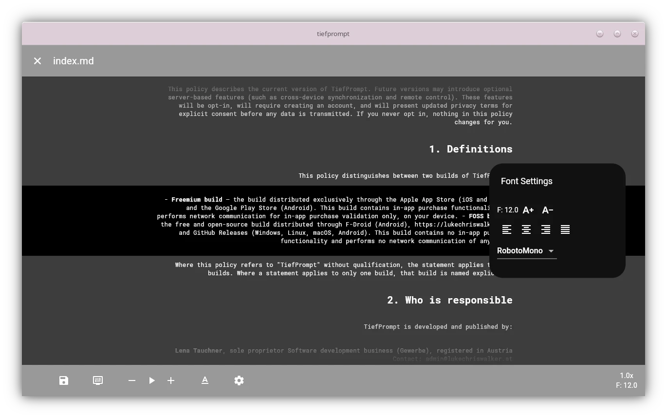 Typography control in action